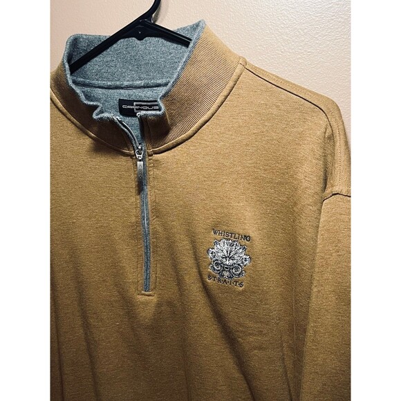 Carnoustie Sweater Mens XL 2XL Brown Whistling Straits Golf 1/4 Zip Pullover - Picture 3 of 8